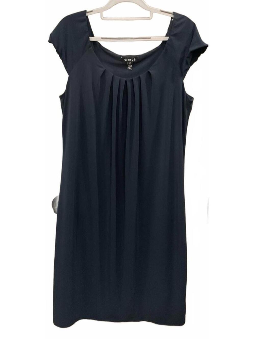 George Womens Sleeveless Blue Round Neck Dress Size L (12-14)